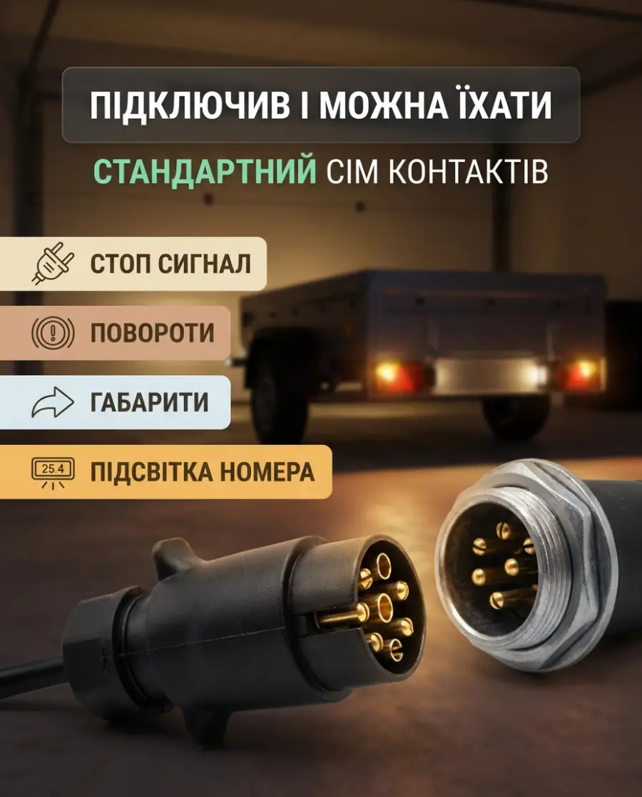 Підключення штекера причепа до розетки авто