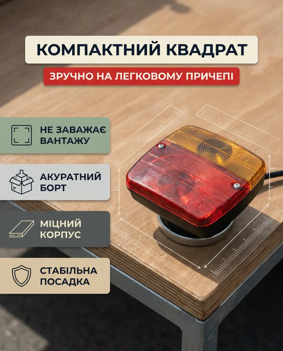 Ліхтар на борту легкового причепа